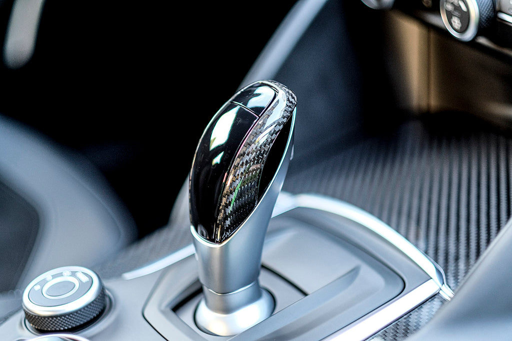 GENUINE ALFA ROMEO, GENUINE ALFA ROMEO CARBON FIBER SHIFTER TRIM - ALFA CORSA